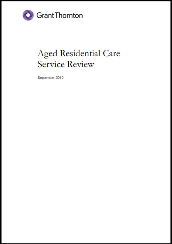 Aged residential care service review September 2010